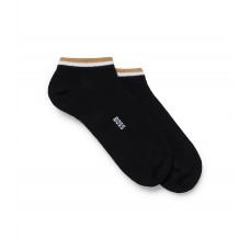 Hugo Boss Two-pack of ankle-length socks with signature stripe hbeu50491192-001 Black
