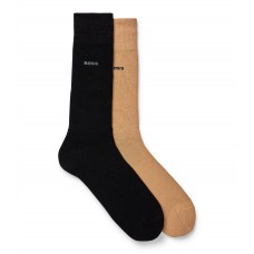 Hugo Boss Two-pack of regular-length socks in stretch yarns hbeu50491196-260 Beige