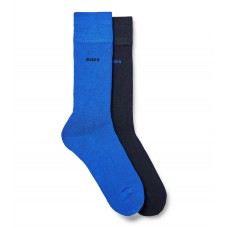Hugo Boss Two-pack of regular-length socks in stretch yarns hbeu50491196-433 Blue