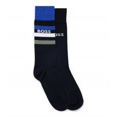 Hugo Boss Two-pack of socks in a cotton blend hbeu50491217-401 Dark Blue