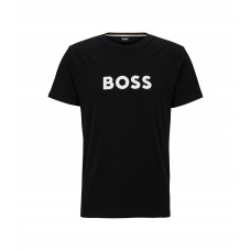 Hugo Boss Organic-cotton relaxed-fit T-shirt with contrast logo 50491706-001 Black