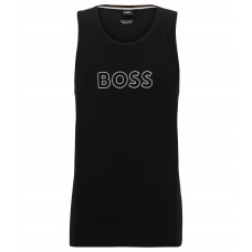 Hugo Boss Organic-cotton tank top with outline logo 50491711-001 Black