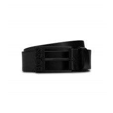 Hugo Boss Italian-leather belt with matte-black logo buckle 50491879-001 Black