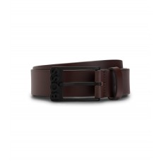 Hugo Boss Italian-leather belt with matte-black logo buckle 50491879-202 Dark Brown