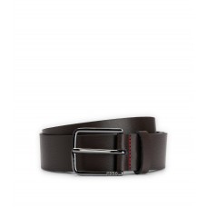 Hugo Boss Italian-leather belt with logo-engraved buckle 50491997-205 Dark Brown