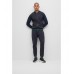 Hugo Boss BOSS x AJBXNG relaxed-fit knitted bomber jacket with monogram jacquard 50492610-402 Dark Blue