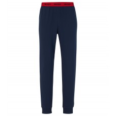 Hugo Boss Stretch-cotton jersey pyjama bottoms with logo waistband 50493128-405 Dark Blue