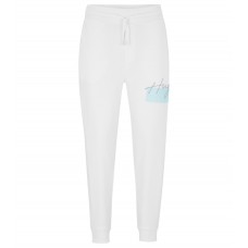 Hugo Boss Cuffed tracksuit bottoms in French terry with handwritten logo 50493239-100 White