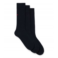 Hugo Boss Three-pack of regular-length socks with logo details hbeu50493253-401 Dark Blue