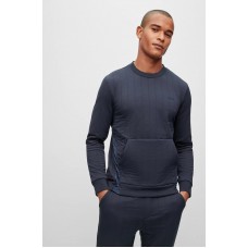 Hugo Boss Hybrid sweatshirt with vertically quilted jersey 50493460-402 Dark Blue