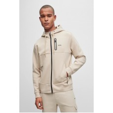 Hugo Boss Cotton-blend zip-up hoodie with advanced stretch 50493468-269 Light Beige
