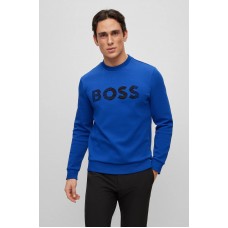 Hugo Boss Cotton-blend sweatshirt with 3D logo embroidery 50493511-438 Blue