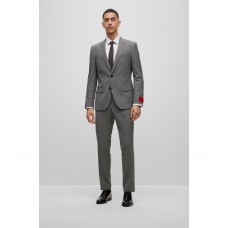 Hugo Boss Slim-fit suit in patterned performance-stretch cloth 50493688-033 Grey