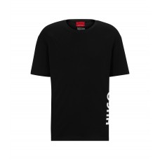 Hugo Boss Organic-cotton relaxed-fit T-shirt with vertical logo 50493727-002 Black