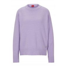Hugo Boss Organic-cotton-blend sweater with logo badge 50493730-534 Light Purple
