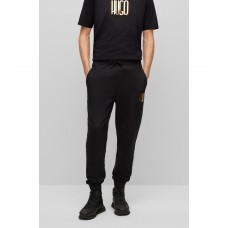 Hugo Boss Cotton-terry tracksuit bottoms with logo detail 50493764-001 Black