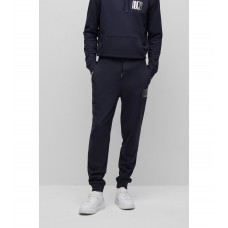Hugo Boss Cotton-terry tracksuit bottoms with logo detail 50493764-405 Dark Blue