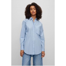 Hugo Boss Relaxed-fit blouse in organic cotton with embroidered logo 50494059-450 Light Blue