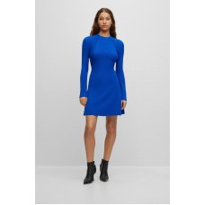 Hugo Boss Long-sleeved dress in mixed structures 50494088-463 Blue