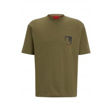 Hugo Boss Cotton-jersey T-shirt with doodle motifs 50494384-345 Dark Green
