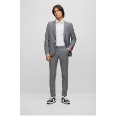 Hugo Boss Extra-slim-fit suit in mohair-look fabric 50494761-081 Grey