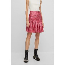 Hugo Boss Flounce-hem mini skirt with floral print 50494849-977 Pink