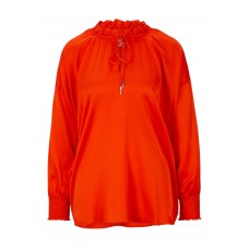 Hugo Boss Relaxed-fit blouse in stretch silk with tie front 50495218-821 Orange