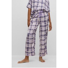Hugo Boss Satin pyjama bottoms with all-over check pattern 50495309-545 Purple Patterned