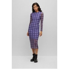 Hugo Boss Stretch-mesh regular-fit dress with modern print 50495326-971 Patterned