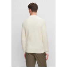 Hugo Boss Mock-neck sweater in virgin wool and cotton 50495403-131 White