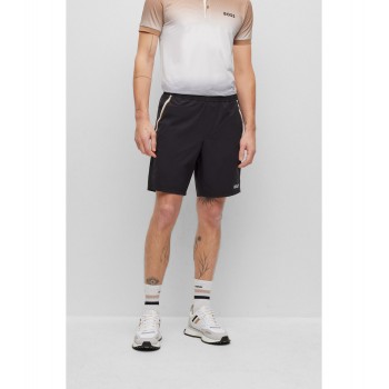 Hugo Boss BOSS x Matteo Berrettini water-repellent shorts with signature stripes and logo 50495475-001 Black