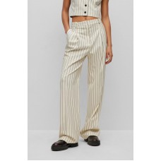 Hugo Boss Relaxed-fit trousers in pinstripe stretch fabric 50495681-968 Patterned