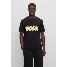 Hugo Boss Cotton-jersey T-shirt with logo detail 50495719-002 Black