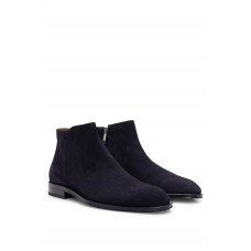 Hugo Boss Suede ankle boots with embossed logo 50496132-401 Dark Blue