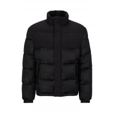 Hugo Boss Water-repellent puffer jacket with logo jacquard 50496277-001 Black