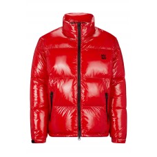 Hugo Boss Water-repellent lacquered puffer jacket with stacked logos 50496280-693 Red