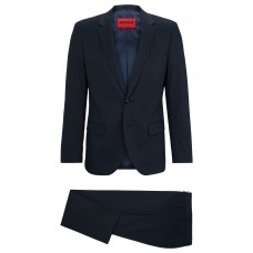 Hugo Boss Slim-fit suit in washed stretch-cotton serge 50496557-402 Dark Blue