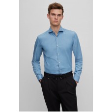 Hugo Boss Casual-fit shirt in pure-cotton denim 50497438-460 Light Blue