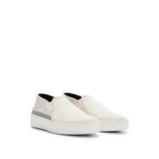 Hugo Boss Suede slip-on shoes with crepe sole 50497831-053 White