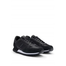 Hugo Boss Running-style trainers in mixed materials with logo details 50498133-001 Black