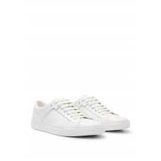 Hugo Boss Lace-up trainers in leather with subtle branding 50498336-100 White