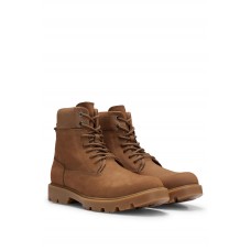 Hugo Boss Nubuck half boots with tonal-monogram collar 50498357-260 Dark Brown
