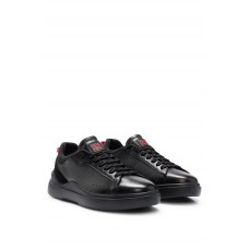 Hugo Boss Leather cupsole trainers with suede trims 50498479-005 Black