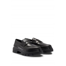 Hugo Boss Leather loafers with chunky rubber outsole and removable innersole 50498698-001 Black