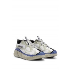 Hugo Boss Running-style trainers with decorative reflective waves 50498752-065 Light Grey