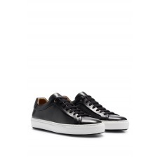 Hugo Boss Lace-up trainers in leather with tonal branding 50499798-002 Black