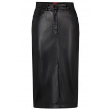 Hugo Boss Faux-leather pencil skirt with embossed branding 50499904-001 Black