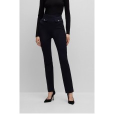 Hugo Boss Slim-fit high-waisted trousers with flared leg 50500030-404 Dark Blue