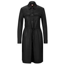 Hugo Boss Regular-fit shirt dress in faux leather 50500051-001 Black