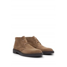 Hugo Boss Suede desert boots with signature-stripe detail 50500234-260 Light Brown